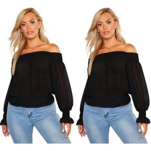 Boohoo Plus Off Shoulder Top